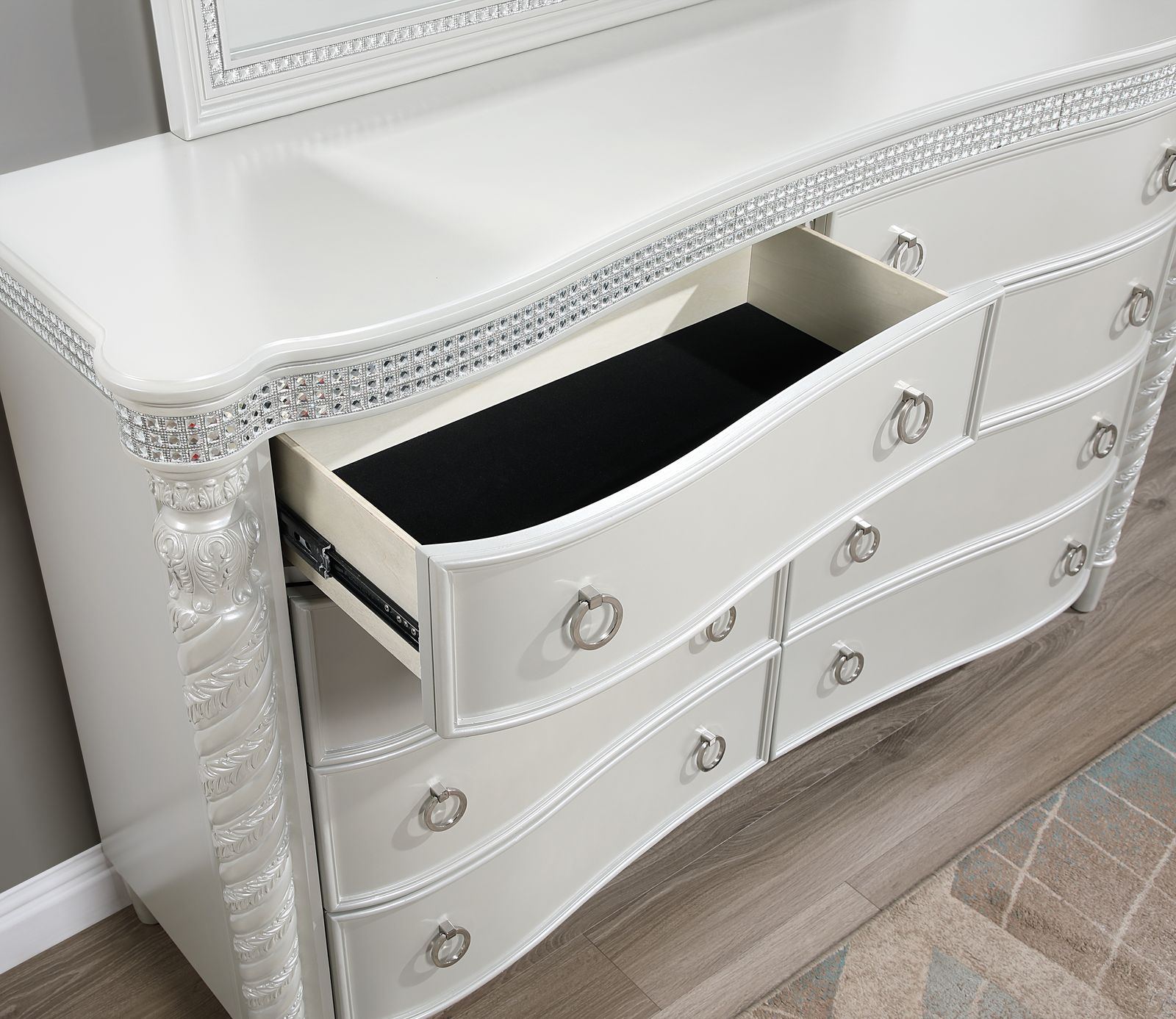 King Bed Frame - Dresser - Mirror - Chest - Nightstand - view 6