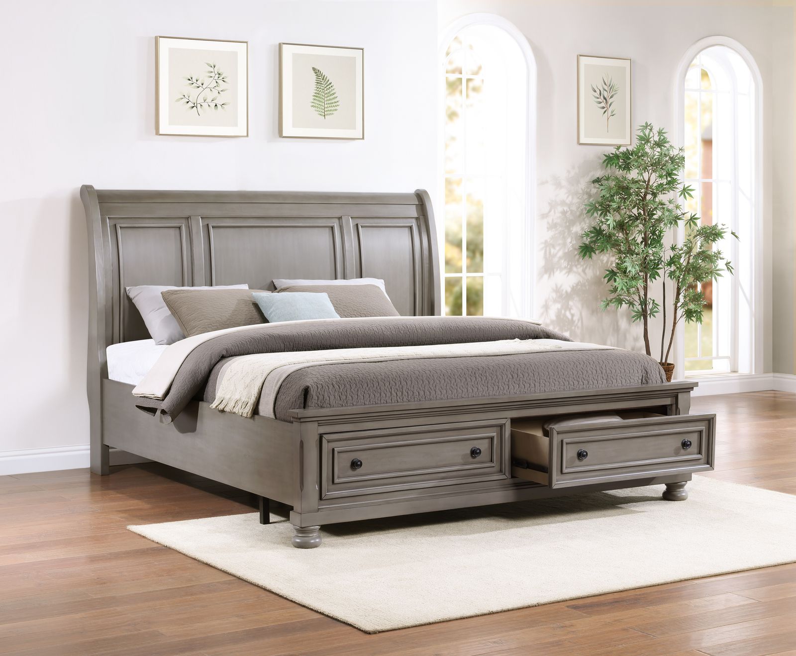 Light Gray Queen Bed