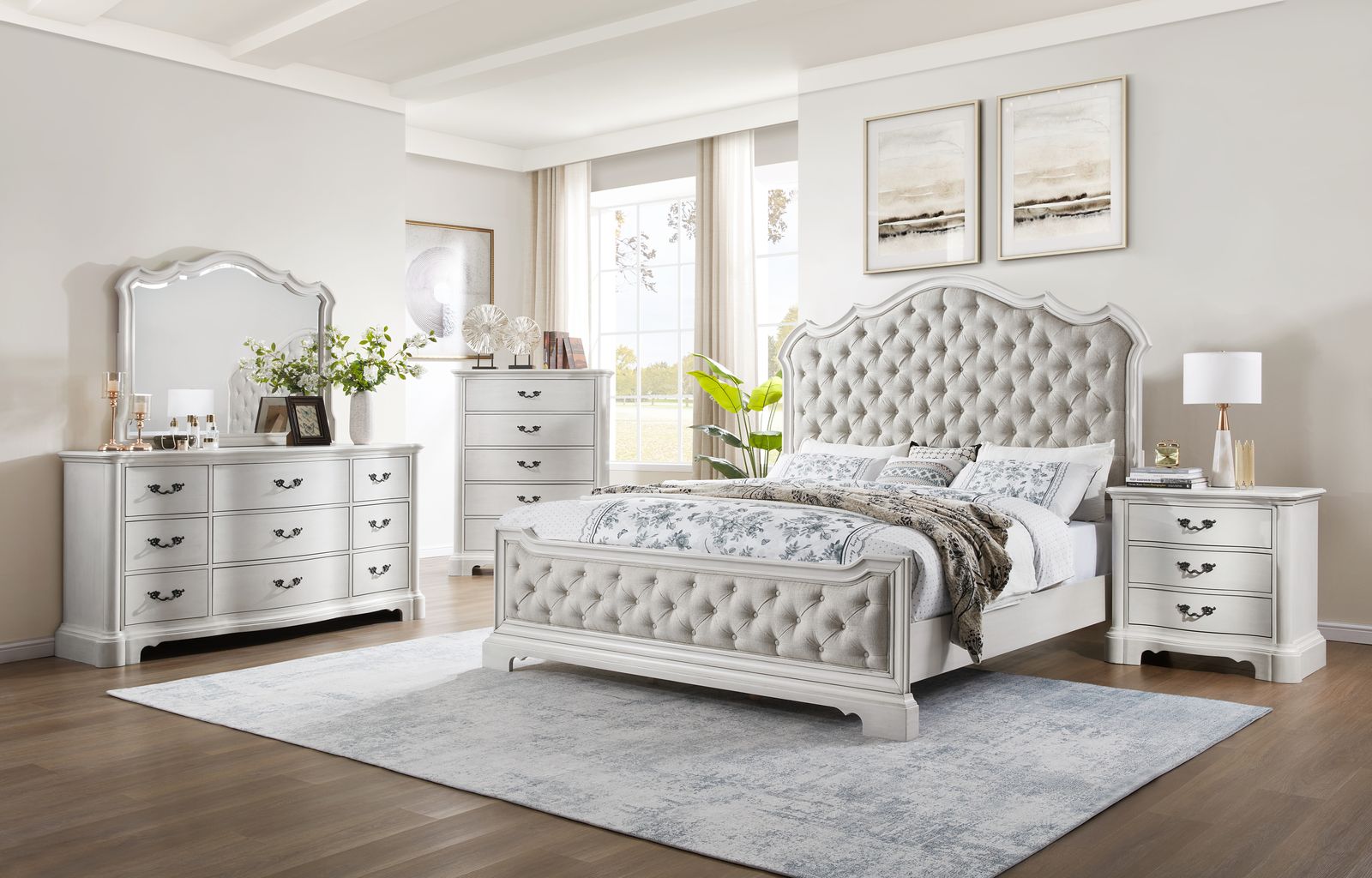 Antique White Night Stand - view 2