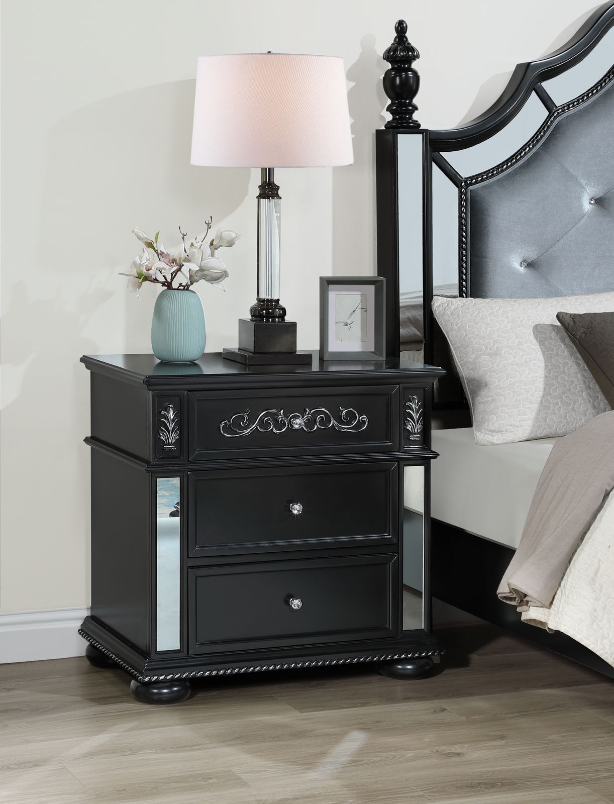 King Bed Frame - Dresser - Mirror - Chest - Nightstand - view 3